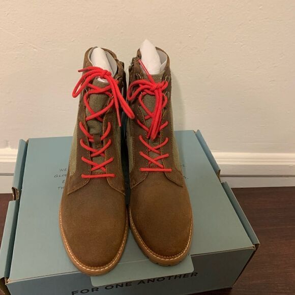 Tom’s lace up riding ankle lightweight leather boots size 6,5 cushionate insole - Picture 8 of 9